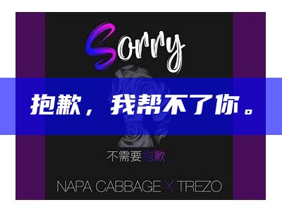 抱歉，我帮不了你。